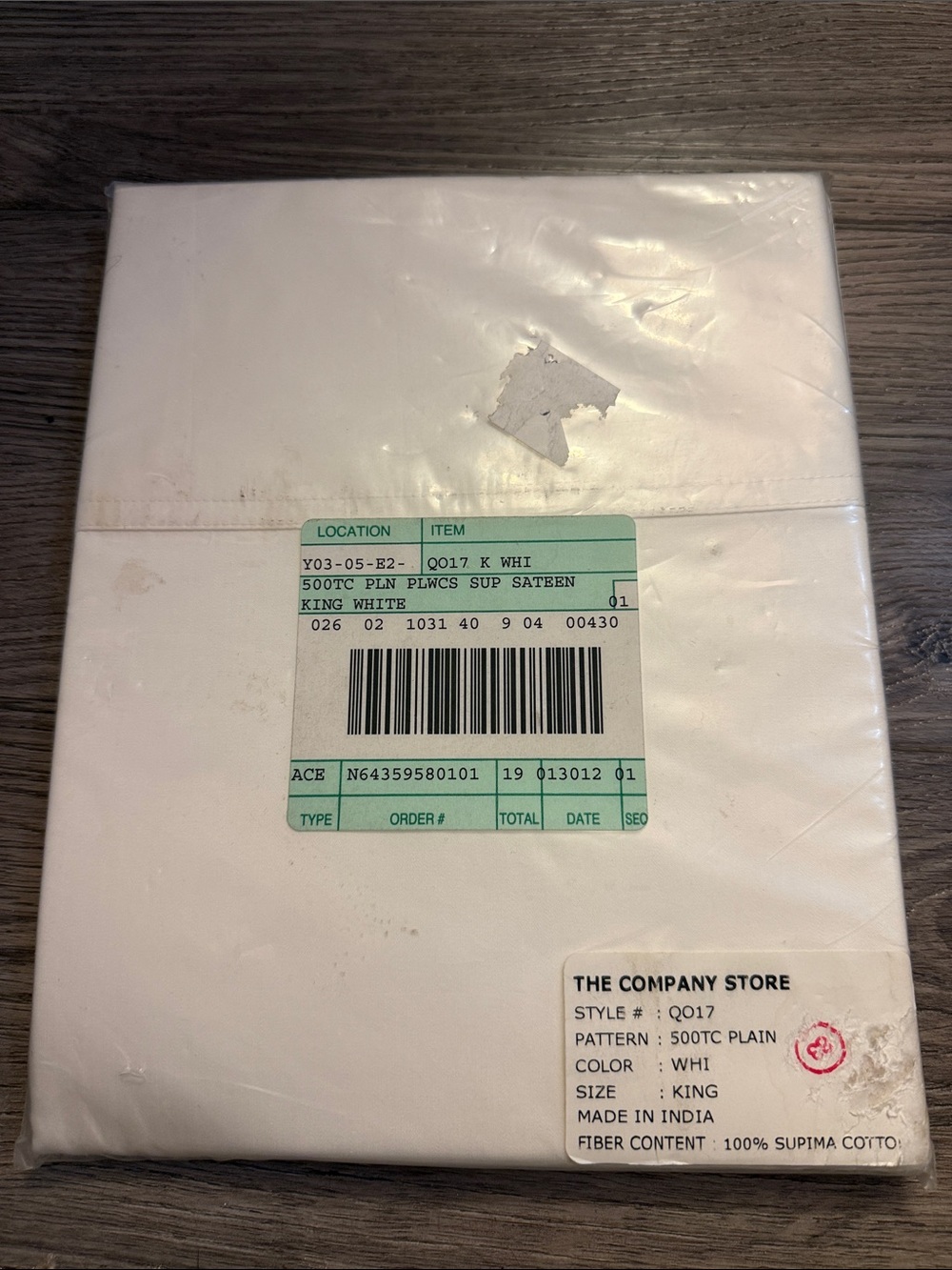 King Pillow Cases 500 TC Sateen 100% Supima Cotton NWT